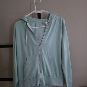 Mint Green Zip-Up Hoodie